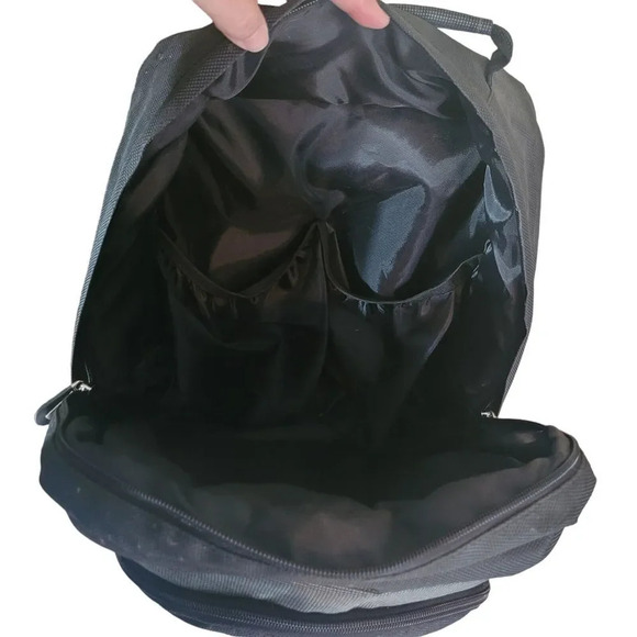 Bushnell Standard Backpack Padded Interior Multi Pockets Black Canvas White Logo main image 4